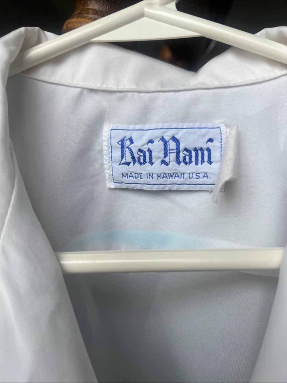 Men’s White & Blue Hawaiian Camp Shirt Large - Picture 2 of 3